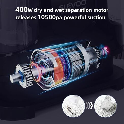 Carpet Cleaner Machine 10.5Kpa Strong Suction, 400W Powerful Motor, Portable Upholstery Cleaner with Stain and Spot Remover for Pet Accident, Rugs, Carpet and Upholstery in Kuwait