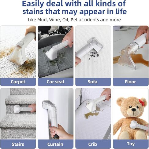 Carpet Cleaner Machine 10.5Kpa Strong Suction, 400W Powerful Motor, Portable Upholstery Cleaner with Stain and Spot Remover for Pet Accident, Rugs, Carpet and Upholstery in Kuwait