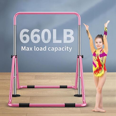 MOPHOTO Expandable Gymnastics Bars Folding Horizontal Bars, Home Gymnastics Equipment Kip Junior Training Bar for Kids Little Gymnasts with Adjustable Height in Saudi Arabia
