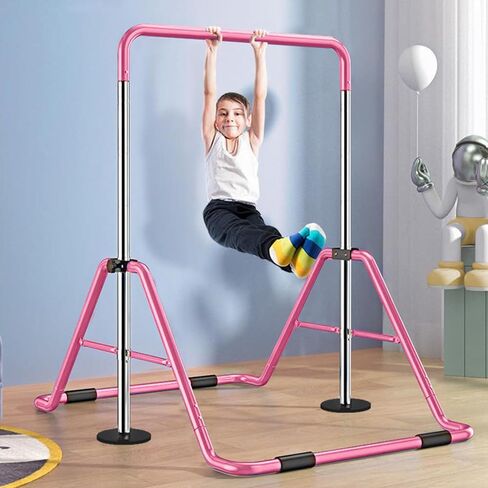 MOPHOTO Expandable Gymnastics Bars Folding Horizontal Bars, Home Gymnastics Equipment Kip Junior Training Bar for Kids Little Gymnasts with Adjustable Height in Saudi Arabia