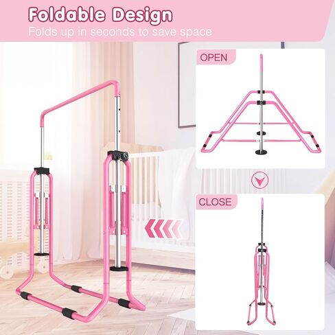 MOPHOTO Expandable Gymnastics Bars Folding Horizontal Bars, Home Gymnastics Equipment Kip Junior Training Bar for Kids Little Gymnasts with Adjustable Height in Saudi Arabia