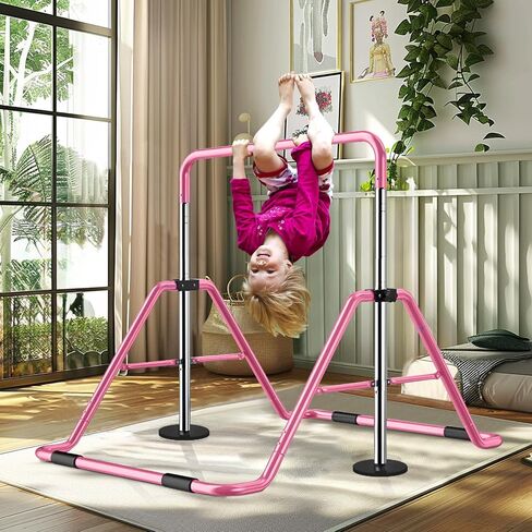 MOPHOTO Expandable Gymnastics Bars Folding Horizontal Bars, Home Gymnastics Equipment Kip Junior Training Bar for Kids Little Gymnasts with Adjustable Height in Saudi Arabia