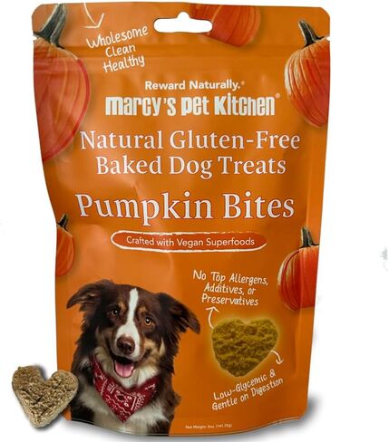 Marcy's Pet Kitchen- Diabetic All Natural, Crunchy, Pumpkin Biscuit Dog Treats - No Preservatives-Crunchy Approved- Vegan, Gluten Free, Human Grade, Made in The USA, Healthy Pumpkin Dog Treats in Saudi Arabia