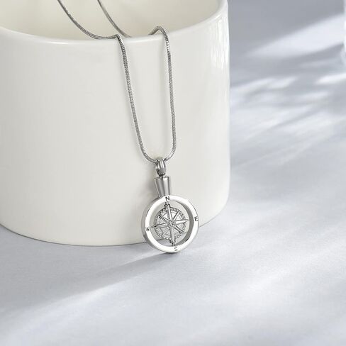 Compass Cremation Jewelry Memorial Necklace Dern for Human of Foerts Onderting kodsake kodsing for ashes holder pet dog urn urn jewely سأفقد بدونك in Kuwait