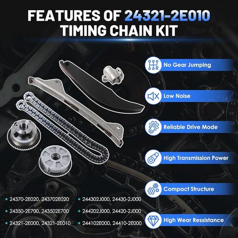 Farrme 2PCS Intake ＆ Exhaust CVVT Timing Camshaft Sprocket 243502E700 243702E020 for Hyundai Elantra Kona Veloster, for Kia Forte Seltos Soul Forte 5 2.0L 2017-2022 Engine Timing Sprocket Gear in Kuwait