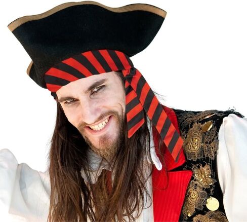 Bold Red & Black Pirate Headscarf for Adults - Pack of 1 - One-Size-Fits-All - Perfect for Costume Parties & Adventure Seekers in Saudi Arabia