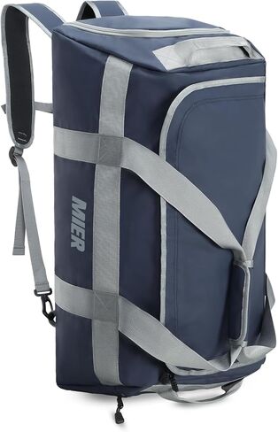 MIER Gym Bag for Men Large Duffel Backpack with Shoe Compartment, 60L Convertible Duffle Bags Weekender Overnight Bag for Gym Sports Travel, Black in Kuwait