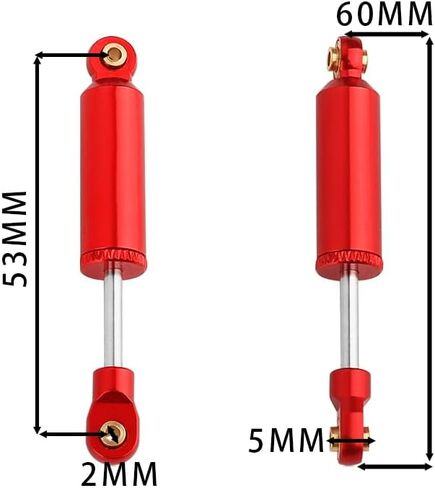 Ascent 18 4PCS Built-in Spring Shocks Absorbers Damper for 1/18 RC Crawler Redcat Ascent-18 Metal Upgrade Part (silver, 77mm) in Kuwait