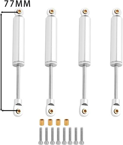 Ascent 18 4PCS Built-in Spring Shocks Absorbers Damper for 1/18 RC Crawler Redcat Ascent-18 Metal Upgrade Part (silver, 77mm) in Kuwait