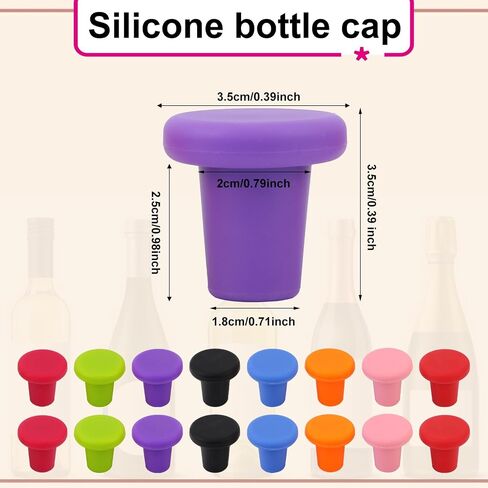 16pcs Silicone Wine Stoppers, Wine Bottle Stopper Reusable Wine Seal Stopper Wine Bottle Caps Wine Sealers for Beer Champagne Whiskey to Keep Wine Fresh (Style 1) in Saudi Arabia