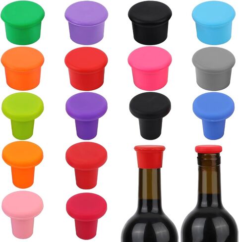 16pcs Silicone Wine Stoppers, Wine Bottle Stopper Reusable Wine Seal Stopper Wine Bottle Caps Wine Sealers for Beer Champagne Whiskey to Keep Wine Fresh (Style 1) in Saudi Arabia