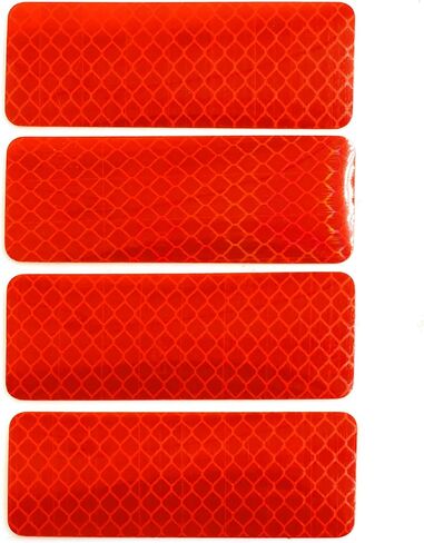 uxcell 4pcs Reflective Tape Strips Reflective Stickers Safety Warning Tape for Car 8 x 3cm Red in Saudi Arabia