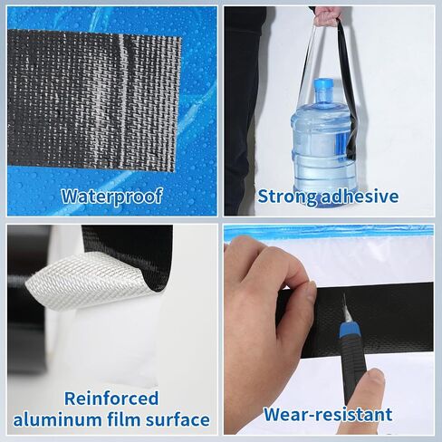 Awning Repair Tape for Tarp,2" x 25 FT Heavy Duty Outdoor Repair Tape for Canvas, Boat Covers, Tent, Sail Tape, Tear Repair Patch Tape, Waterproof, Black in Saudi Arabia