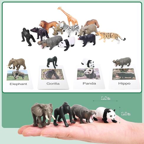 24 Animal Figurines - Educational Toys with Matching Flash Cards for Kids (Zoo & Sea Animals) in Saudi Arabia