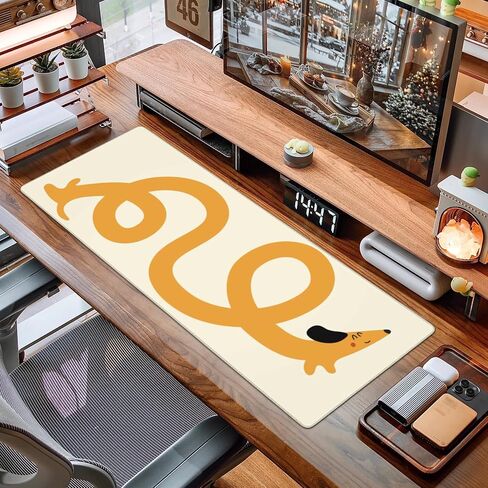 Funny Dachshund Mouse Pad Extended Large Gaming Mousepad XL Big Long Oversized Desk Mat Stitched Edges 31.5 X 11.8 Inch for Home Office in Saudi Arabia