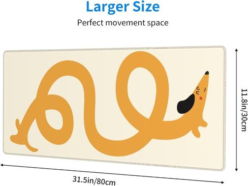 Funny Dachshund Mouse Pad Extended Large Gaming Mousepad XL Big Long Oversized Desk Mat Stitched Edges 31.5 X 11.8 Inch for Home Office in Saudi Arabia