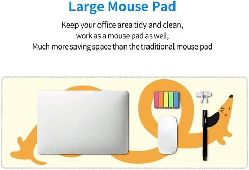 Funny Dachshund Mouse Pad Extended Large Gaming Mousepad XL Big Long Oversized Desk Mat Stitched Edges 31.5 X 11.8 Inch for Home Office in Saudi Arabia