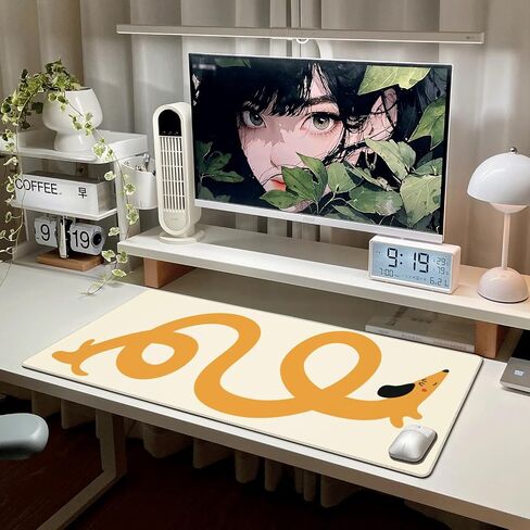 Funny Dachshund Mouse Pad Extended Large Gaming Mousepad XL Big Long Oversized Desk Mat Stitched Edges 31.5 X 11.8 Inch for Home Office in Saudi Arabia