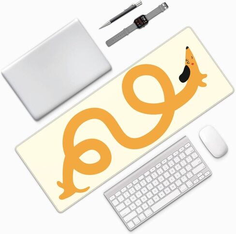 Funny Dachshund Mouse Pad Extended Large Gaming Mousepad XL Big Long Oversized Desk Mat Stitched Edges 31.5 X 11.8 Inch for Home Office in Saudi Arabia