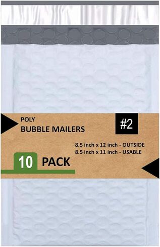 Poly Bubble Sailers ، مظاريف مبطنة مقاومة للماء وملهى للشحن ، 8.5 × 12 بوصة (10 عبوات ، أبيض) in Kuwait