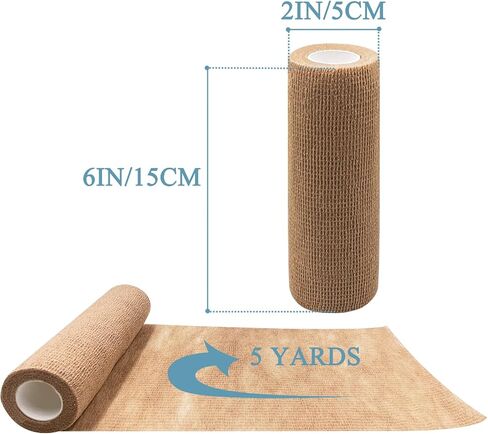 HerMia Cohesive Medical Tape, Self Adhesive Bandages, Breathable Waterproof Elastic Athletic Non-Woven Bandage, 8 Rolls Sports Wrap Tape for Wrist and Ankle in Saudi Arabia