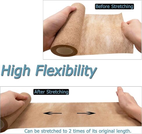 HerMia Cohesive Medical Tape, Self Adhesive Bandages, Breathable Waterproof Elastic Athletic Non-Woven Bandage, 8 Rolls Sports Wrap Tape for Wrist and Ankle in Saudi Arabia