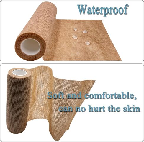 HerMia Cohesive Medical Tape, Self Adhesive Bandages, Breathable Waterproof Elastic Athletic Non-Woven Bandage, 8 Rolls Sports Wrap Tape for Wrist and Ankle in Saudi Arabia