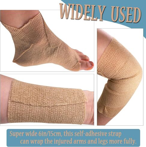 HerMia Cohesive Medical Tape, Self Adhesive Bandages, Breathable Waterproof Elastic Athletic Non-Woven Bandage, 8 Rolls Sports Wrap Tape for Wrist and Ankle in Saudi Arabia