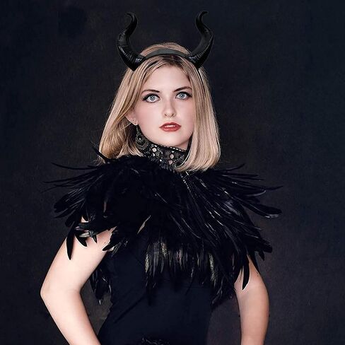 Devil Horns Headband Red Cosplay Horn Hair Hoop Gothic Beauty Halloween Dress Up Hair Accessories Hairdress for Halloween Christmas Party Dress Up in Kuwait