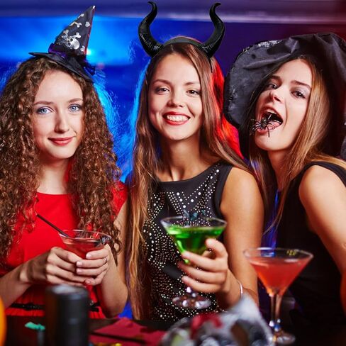 Devil Horns Headband Red Cosplay Horn Hair Hoop Gothic Beauty Halloween Dress Up Hair Accessories Hairdress for Halloween Christmas Party Dress Up in Kuwait