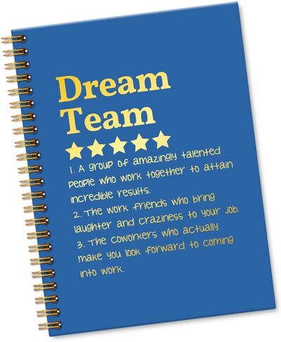 Dream Team Definition 160 Blank Pages Spiral Notebook, New Job Promotion Gift for Team Office Worker Colleague Work Bestie Friend, Employee Staff Appreciation Gift, Team Member Gift in Saudi Arabia