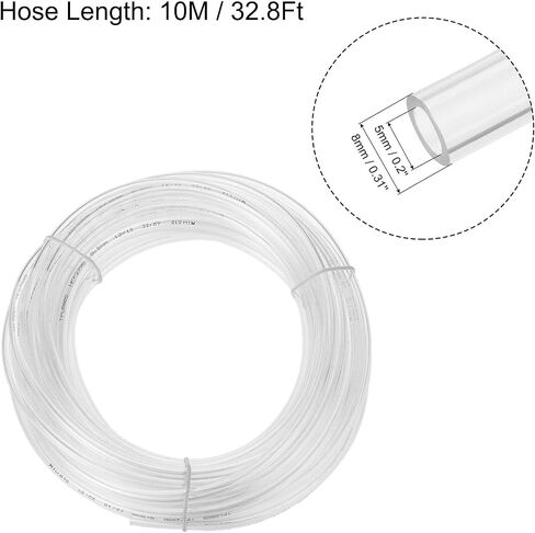 uxcell Pneumatic 8mm OD Polyurethane PU Air Hose Tubing Kit 10 Meters Black with 16 Pcs Push to Connect Fittings in Saudi Arabia
