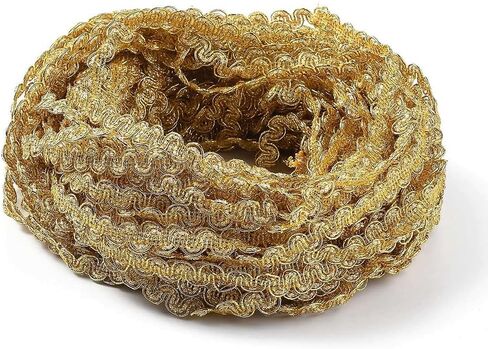 About 55 Yards Golden Gimp Braid Trim Gold Trim Polyester Woven Fabric Trim Lace Trim Upholstery Trim for Sewing Making Costume DIY Crafts Upholstery Curtain Slipcover Decoration Supply in Saudi Arabia