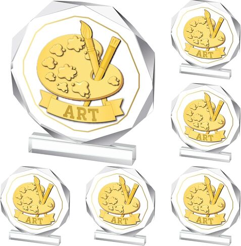 6 Pcs Music Trophy Award 4.72 x 4.72 Inches Acrylic Trophy Plaques Awards for Team Participation Gift Prizes in Saudi Arabia