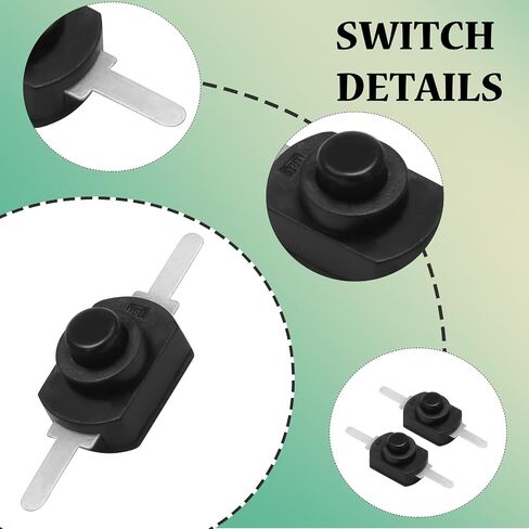 BokWin 60pcs Mini ON Off Switch Self-Lock Micro Push Button Switch 2-Pin Latching for DIY Electronics Projects SMD Flashlight Modification Project, Black in Saudi Arabia