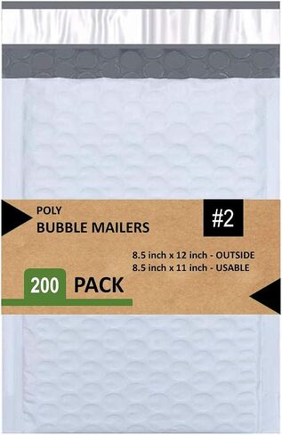 Poly Bubble Sailers ، مظاريف مبطنة مقاومة للماء وملهى للشحن ، 8.5 × 12 بوصة (10 عبوات ، أبيض) in Kuwait
