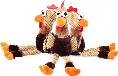 Rooster Plush Toys - Durable Squeaky Dog Toys, Anxiety Reducer for Small to Large Dogs in Kuwait