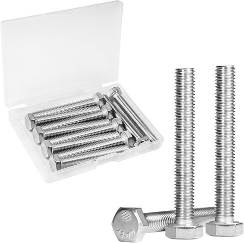Yinpecly 25 Pcs M6 Hex Bolts M6-1.0 x 20mm Hex Head Screw Bolt 304 Stainless Steel M6-1.0mm Hexagon Bolts Hex Head Screws, Metric Machine Fully Thread, Bright Finish in Saudi Arabia
