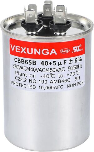 AC Capacitor 35+5 uF 35/5 MFD 370 or 440 or 450 VAC CBB65B Dual Run Start Capacitors for Air Conditioner Compacitor Motor or Compressor Fan or Condenser Straight Cool in Saudi Arabia