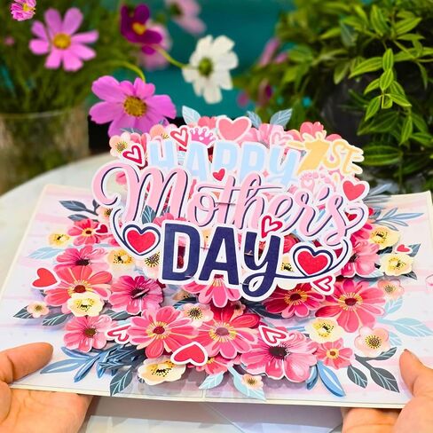 HEARTAGS- First Mothers Day Card Pop Up, 6x8 in Happy 1st Mother's Day Card For New Mom, First Mothers Day Gifts With Envelope in Saudi Arabia
