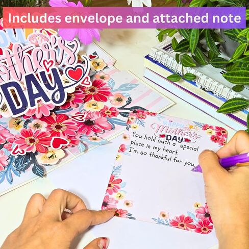 HEARTAGS- First Mothers Day Card Pop Up, 6x8 in Happy 1st Mother's Day Card For New Mom, First Mothers Day Gifts With Envelope in Saudi Arabia