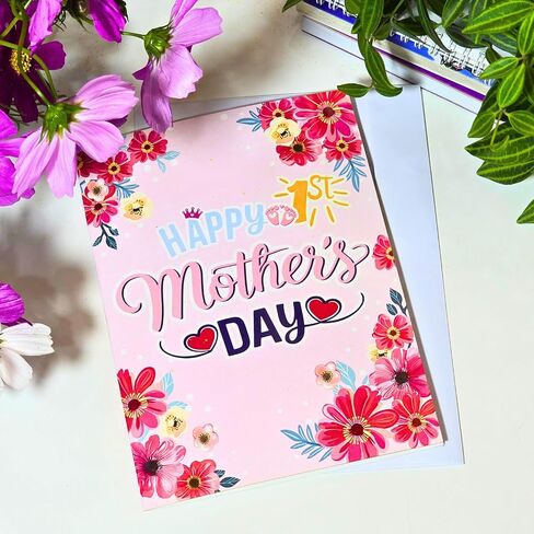 HEARTAGS- First Mothers Day Card Pop Up, 6x8 in Happy 1st Mother's Day Card For New Mom, First Mothers Day Gifts With Envelope in Saudi Arabia