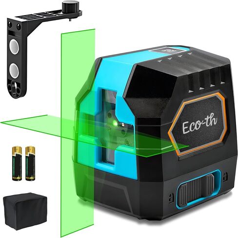 Laser Level 360 Self Leveling,4x360° 16 Lines 4D Green Cross Line Laser with 2 Batteries, Adjustable Brightness & Remote Control for Construction, Tiling, and Picture Hanging in Saudi Arabia