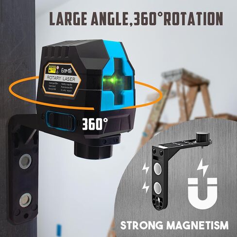 Laser Level 360 Self Leveling,4x360° 16 Lines 4D Green Cross Line Laser with 2 Batteries, Adjustable Brightness & Remote Control for Construction, Tiling, and Picture Hanging in Saudi Arabia