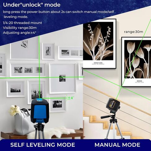 Laser Level 360 Self Leveling,4x360° 16 Lines 4D Green Cross Line Laser with 2 Batteries, Adjustable Brightness & Remote Control for Construction, Tiling, and Picture Hanging in Saudi Arabia