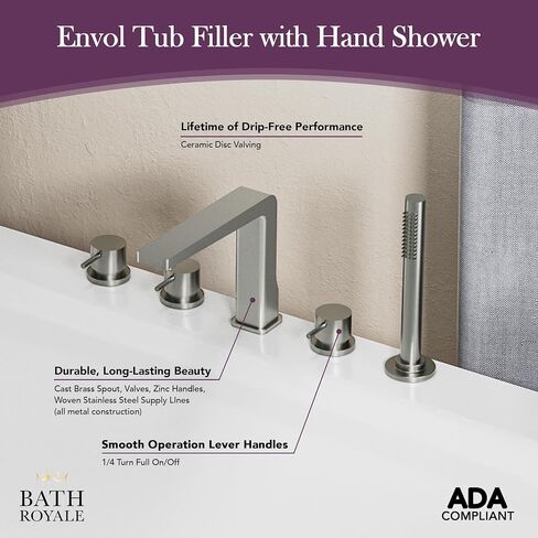 Envol Modern Bathroom Sink Faucet Single Control - All Metal, Easy Install, Brushed Gold in Saudi Arabia
