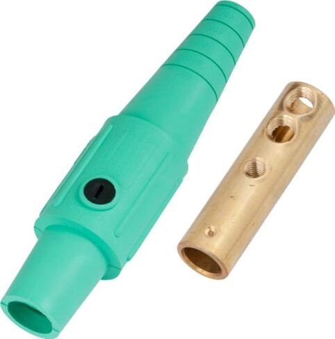 Marinco CLS2MB-E CLS Cam Type, Series 16 Inline, Single Pin Connector, 400 Amp, 600 Volt, #6 - #2 AWG, Male - Green (E) in Kuwait