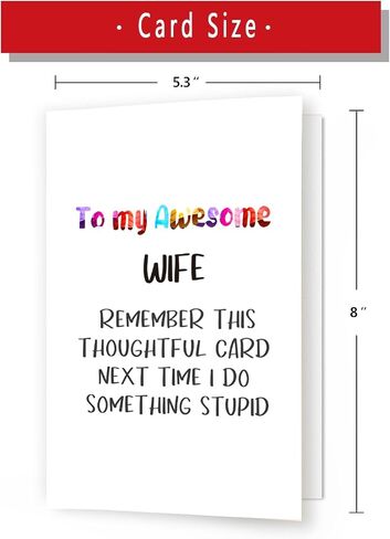 Funny Birthday Card for Wife, Hilarious Mothers Day Cards for Wife from Husband, Humorous Wedding Anniversary Cards From Husband, Humor Birthday Card Gifts for Her in Saudi Arabia