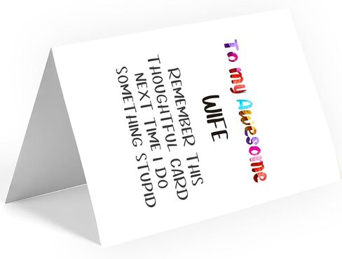 Funny Birthday Card for Wife, Hilarious Mothers Day Cards for Wife from Husband, Humorous Wedding Anniversary Cards From Husband, Humor Birthday Card Gifts for Her in Saudi Arabia
