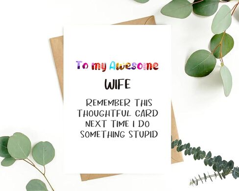Funny Birthday Card for Wife, Hilarious Mothers Day Cards for Wife from Husband, Humorous Wedding Anniversary Cards From Husband, Humor Birthday Card Gifts for Her in Saudi Arabia